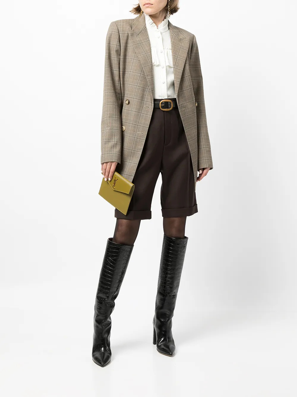 фото Saint laurent шерстяные шорты строгого кроя