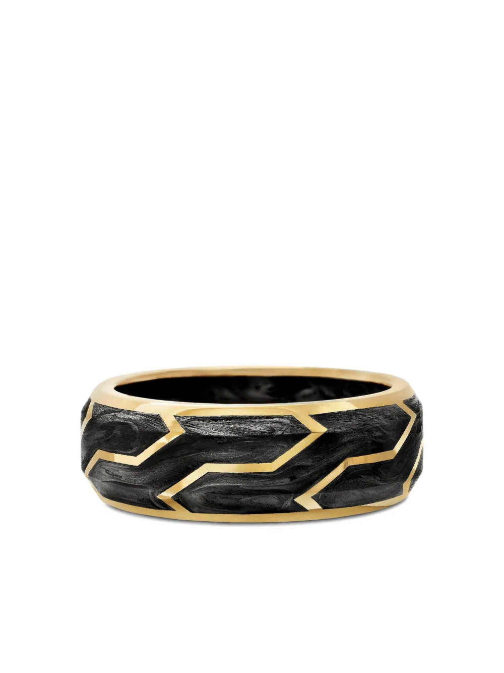 David Yurman 18kt yellow gold Forged Carbon band ring (8.5mm) | Gold | Image 1
