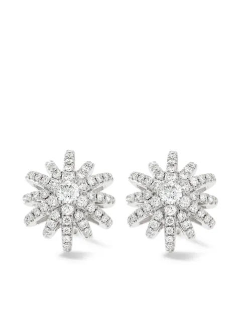 David Yurman puces d'oreilles Starburst en or blanc 18ct pavées de diamants (11,7 mm)
