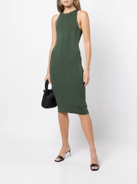 ribbed-knit sleeveless dress for women 