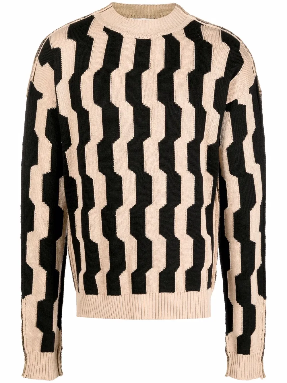 

Marni contrast-panel patterned-knit jumper - Neutrals