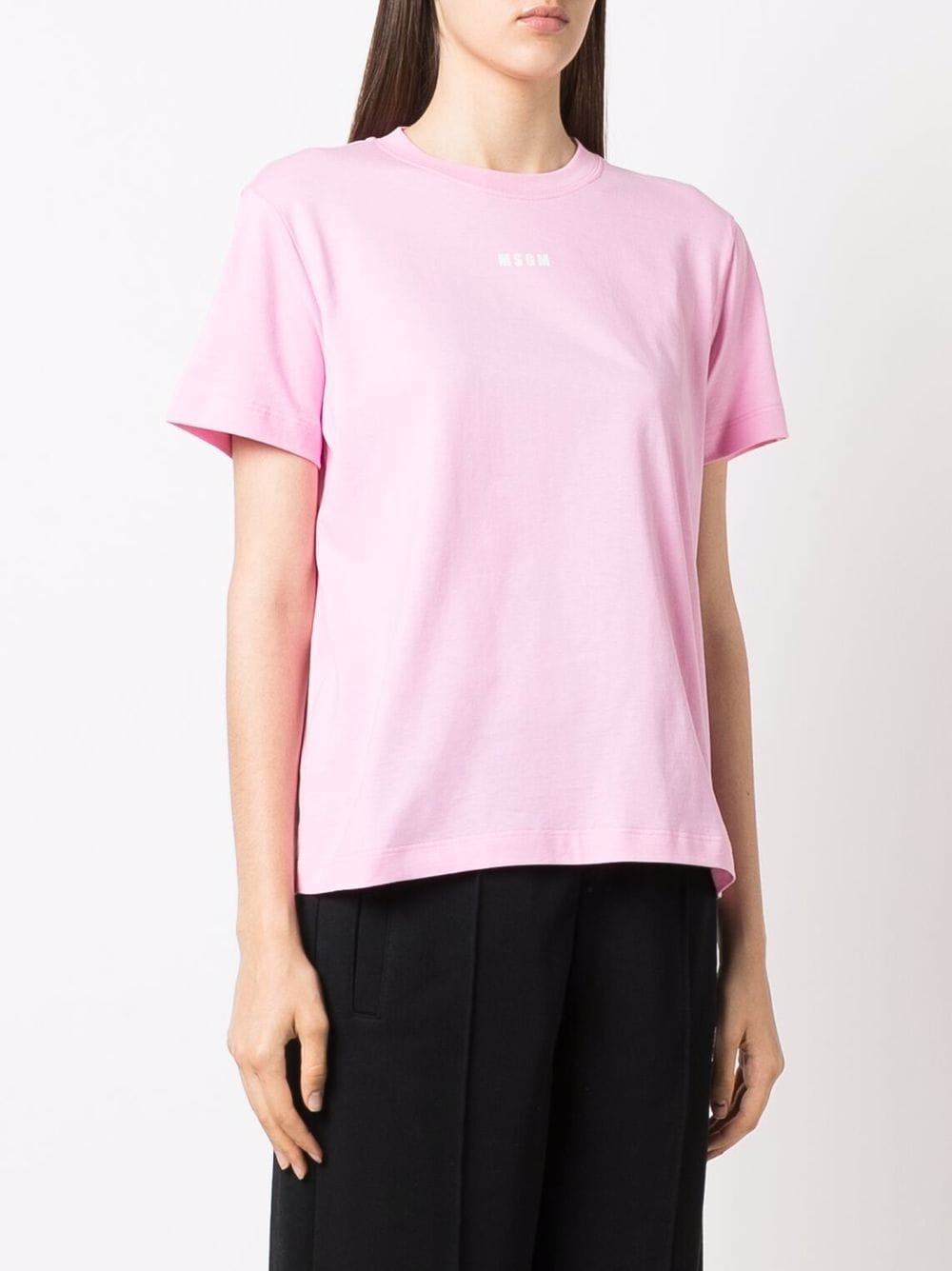 Shop Msgm Logo-print Short-sleeved T-shirt In Rosa