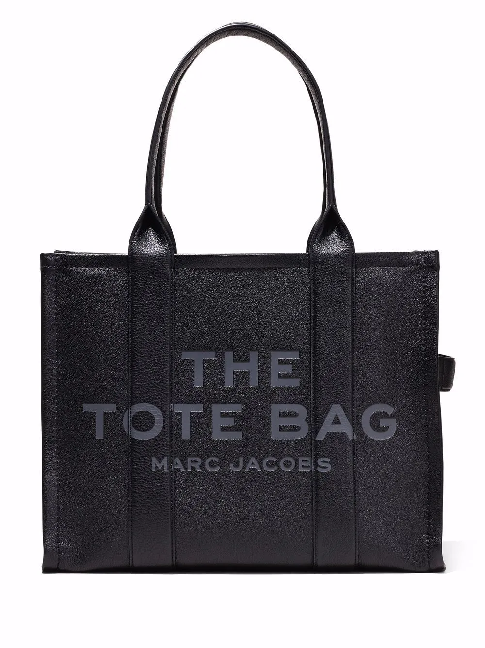 Marc Jacobs 'the Large Tote Bag' Black Shoulder Bag With Logo Lettering In Black