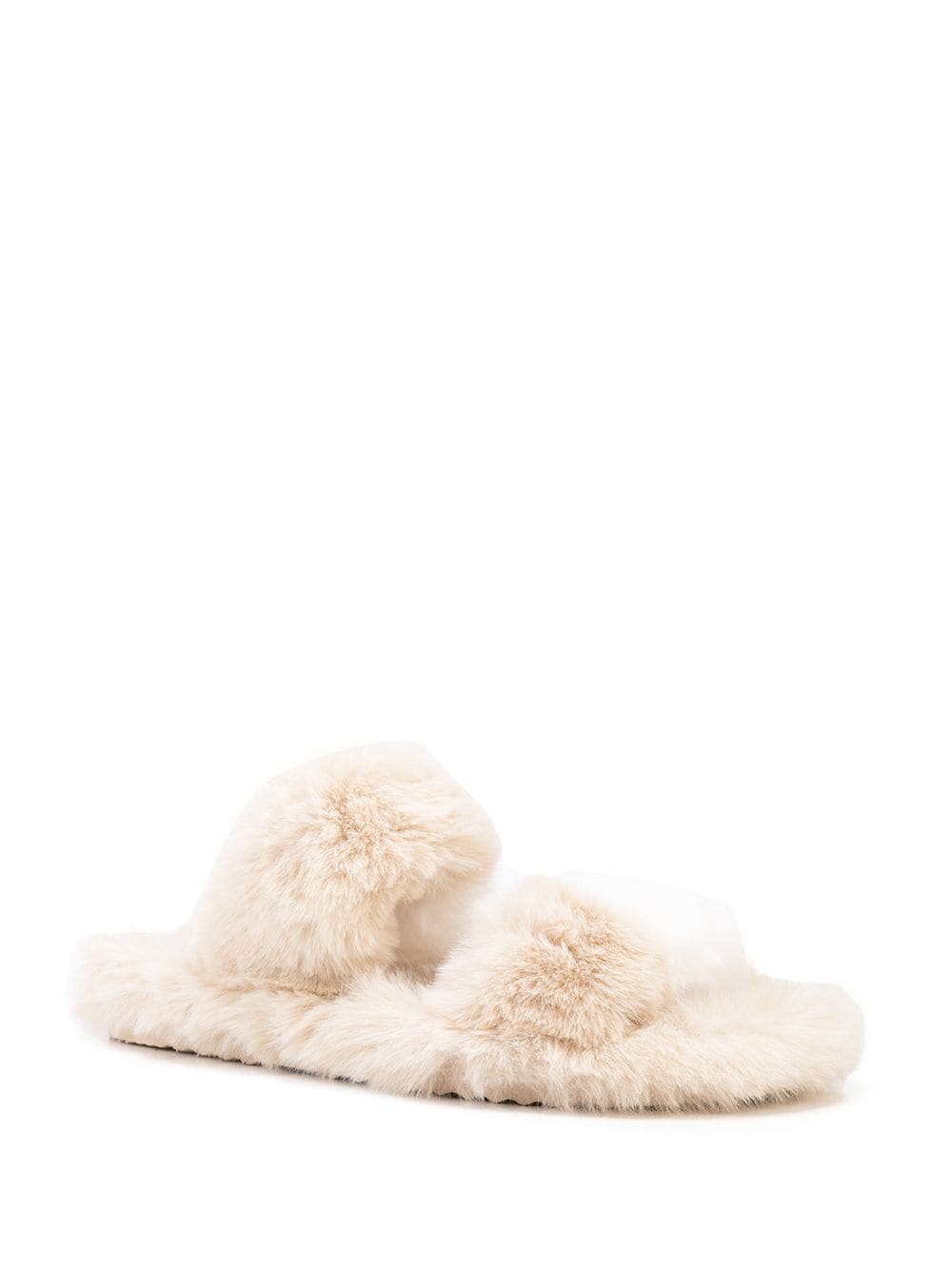 Shop Apparis Faux-fur Slippers In Neutrals
