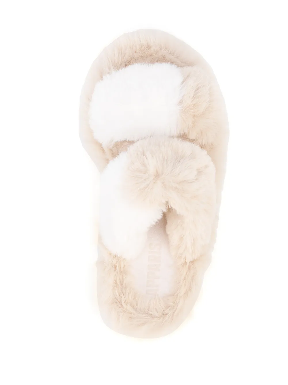 Shop Apparis Faux-fur Slippers In Neutrals