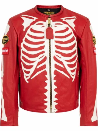 supreme bones leather jacket