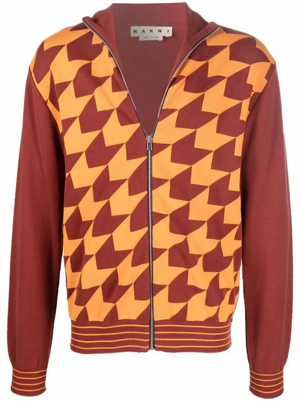 

Marni chevron-jacquard cardigan - Orange