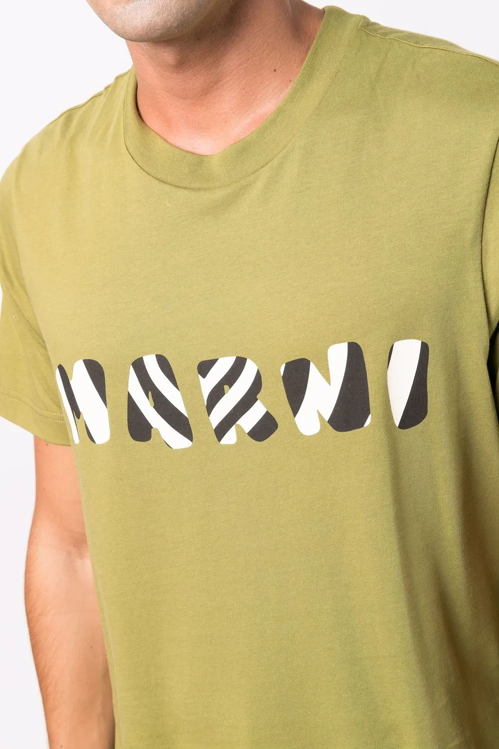 фото Marni футболка с логотипом в полоску