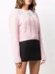 Alessandra Rich Cropped-Pullover mit Zopfmuster