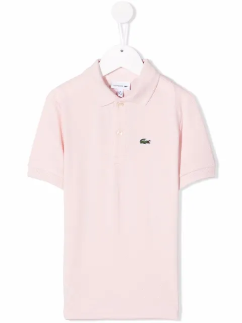 Lacoste Kids Camisa polo com bordado de crocodilo