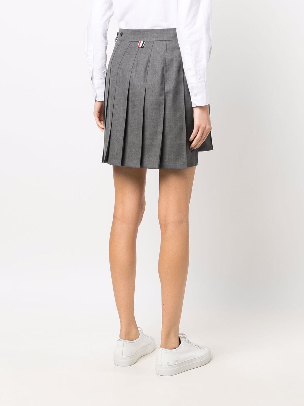Shop Thom Browne Step-hem Pleated Skirt In Grau