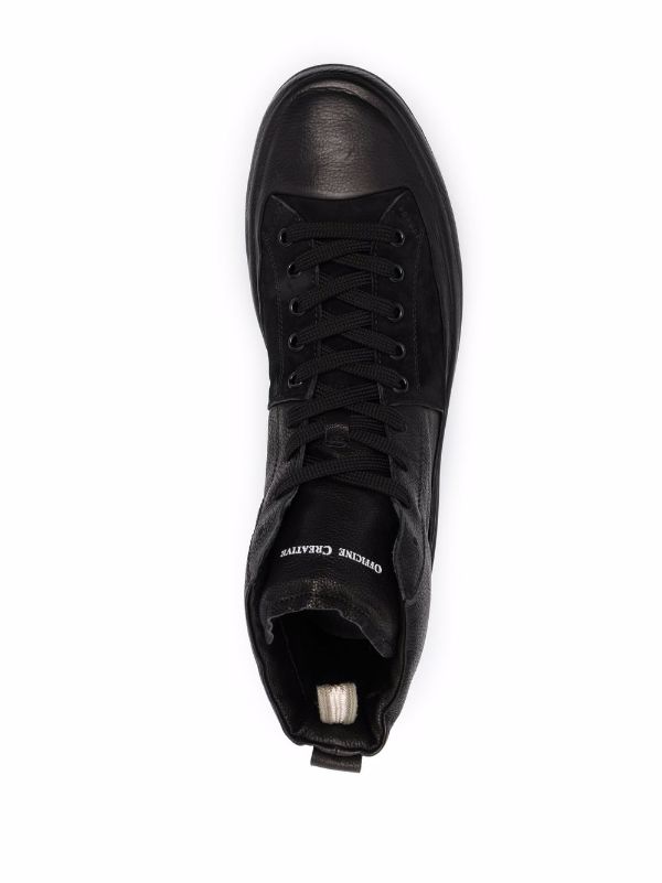 black leather baseball boots