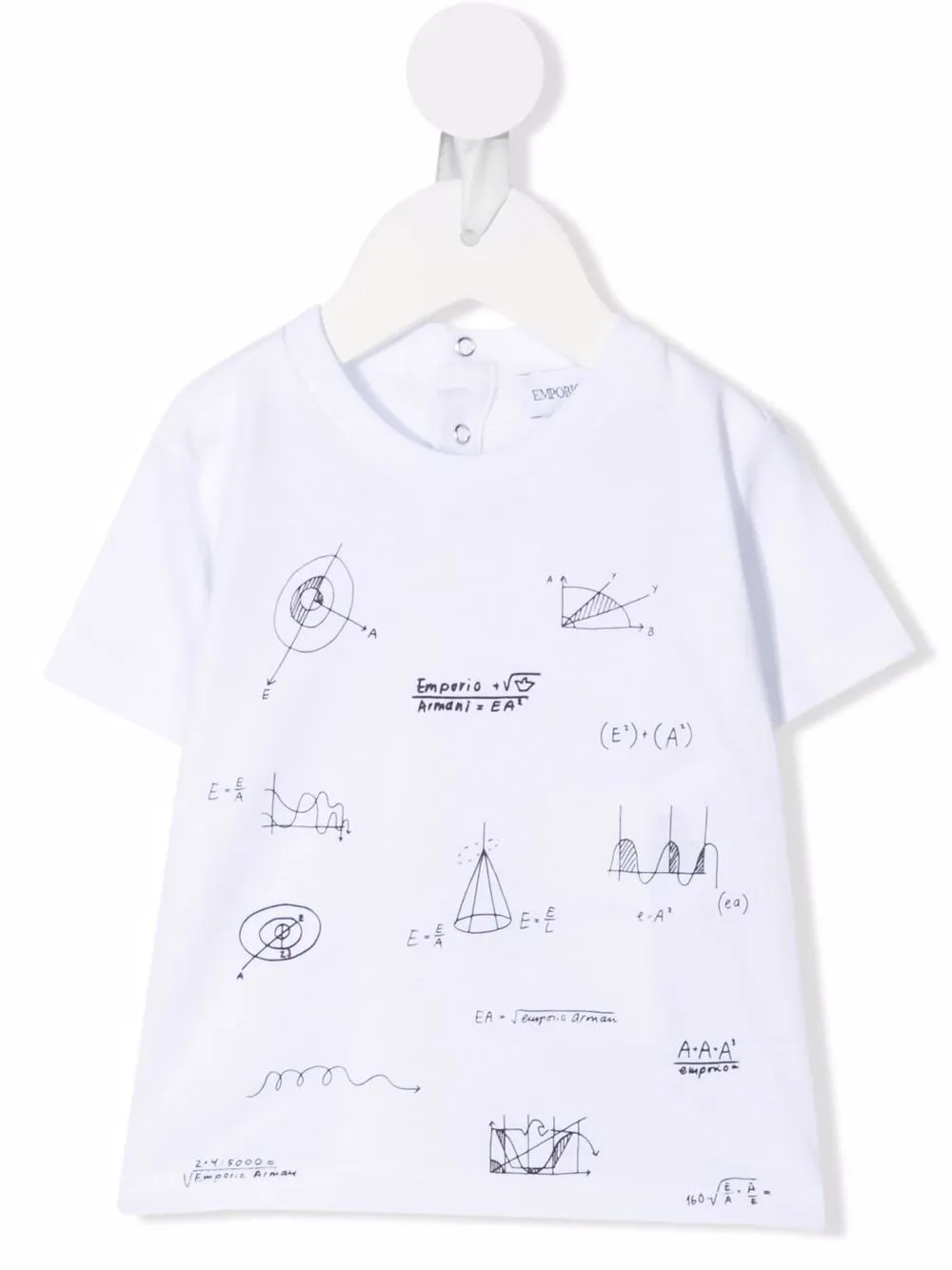 

Emporio Armani Kids playera con estampado de garabato - Blanco