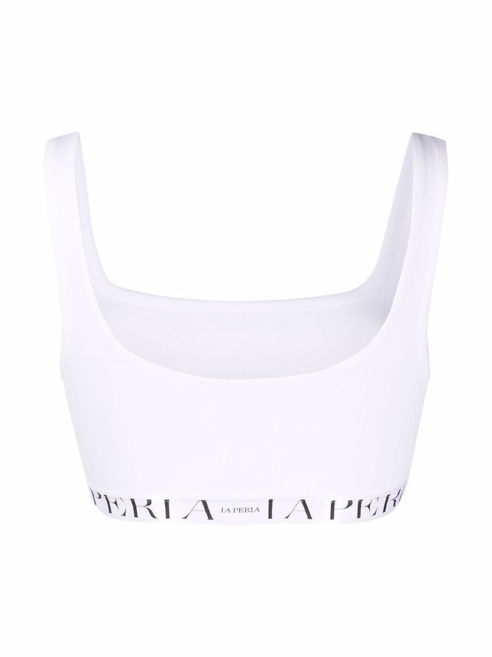 Shop La Perla Logo-trim U-neck Bra In White