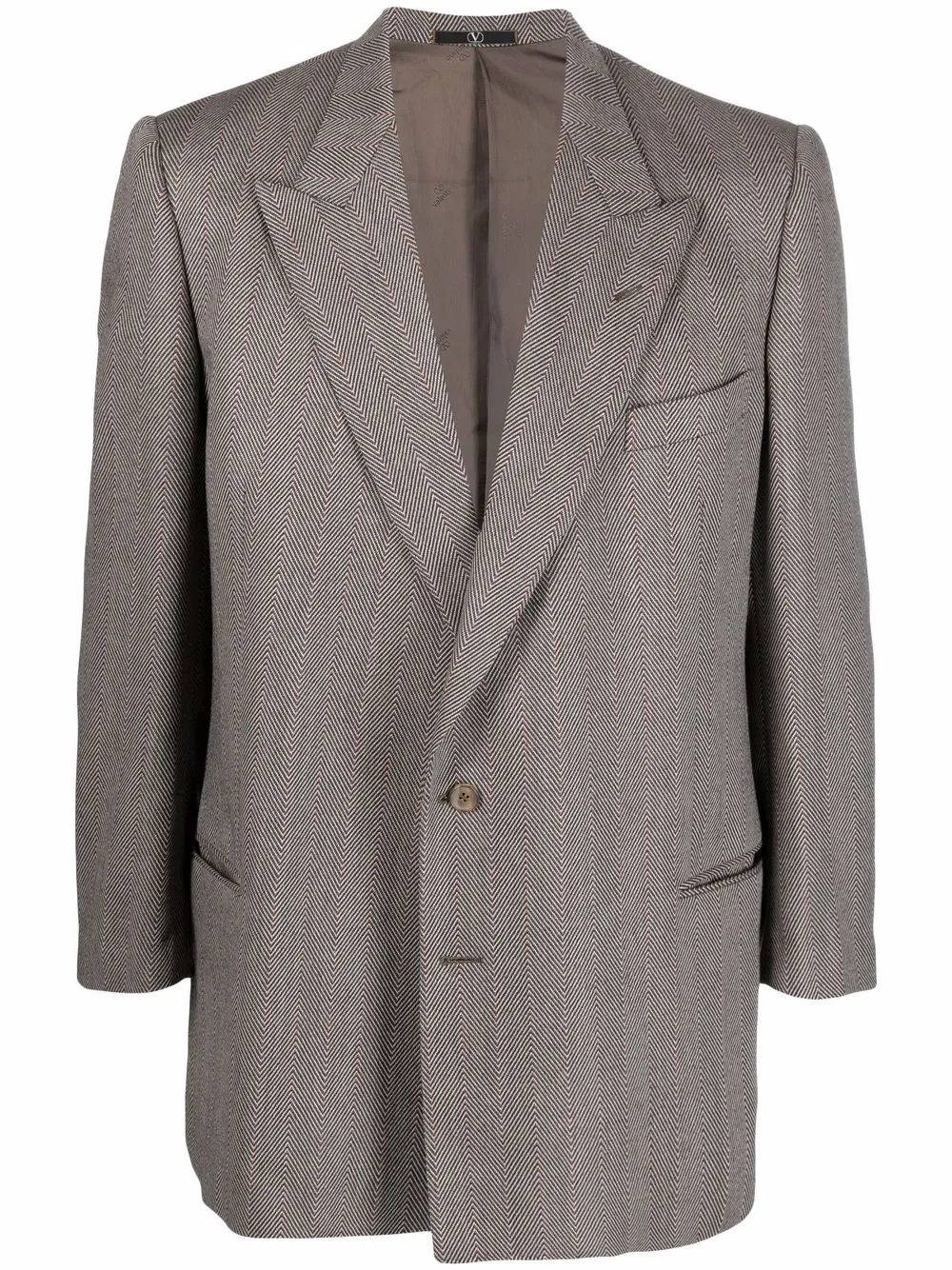 Valentino Pre-Owned 1990s herringbone pattern single-breasted blazer