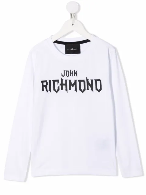John Richmond Junior logo print long sleeved T-shirt