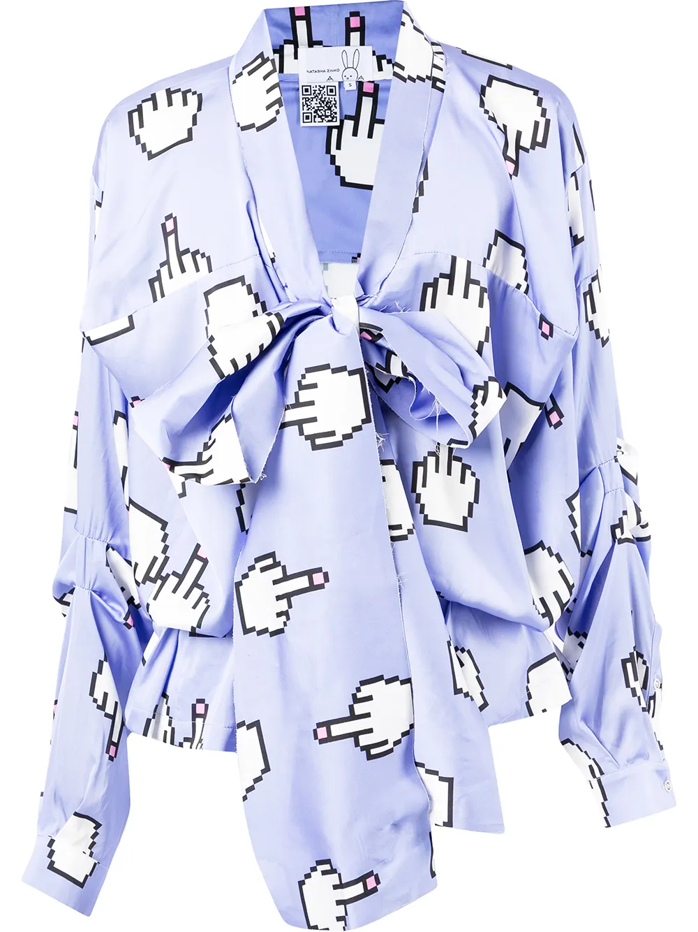 

Natasha Zinko camisa Pixel Middle Finger - Morado