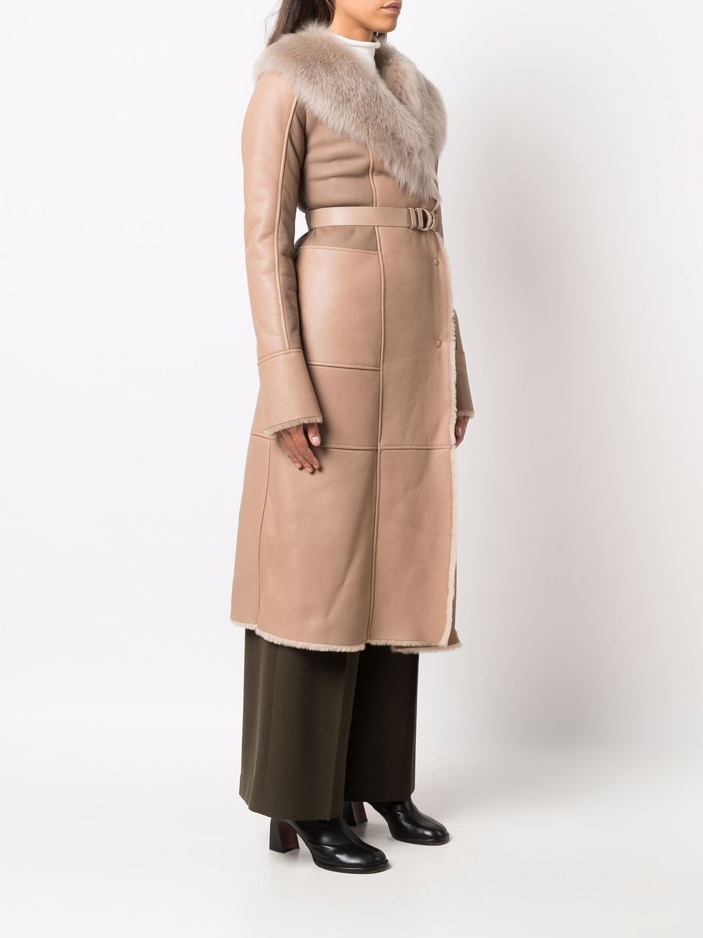 фото Desa 1972 faux fur-trimmed long coat