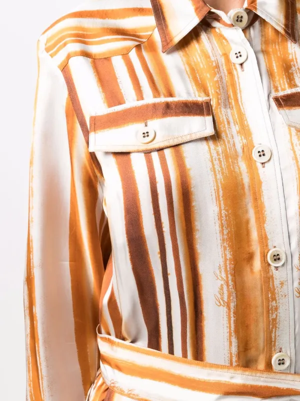 orange patterned dress