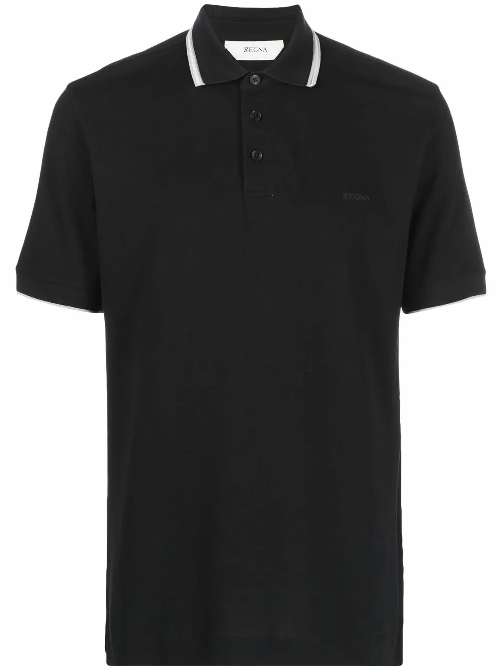 

Zegna playera tipo polo con logo bordado - Negro