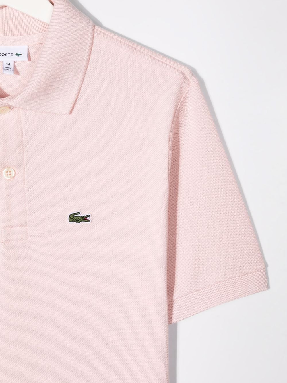 Shop Lacoste Teen Crocodile Embroidery Polo Shirt In Pink