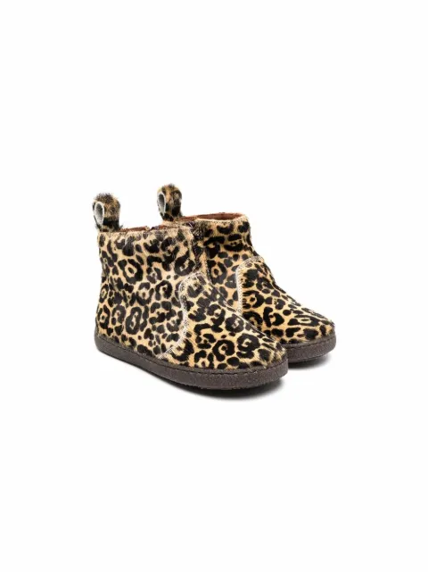 Pèpè leopard-print slip-on boots