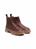 Pèpè zipped leather boots - Brown