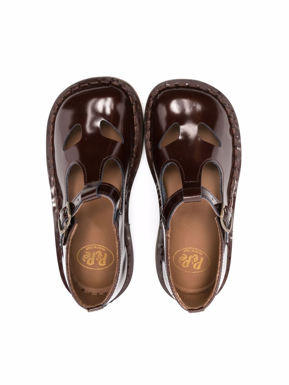 Shop Pèpè Buckle-fastening Leather Sandals In Brown