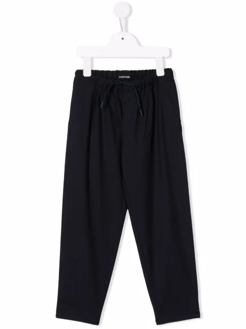 Emporio Armani Kids Calça reta com ajuste no cós por cordão