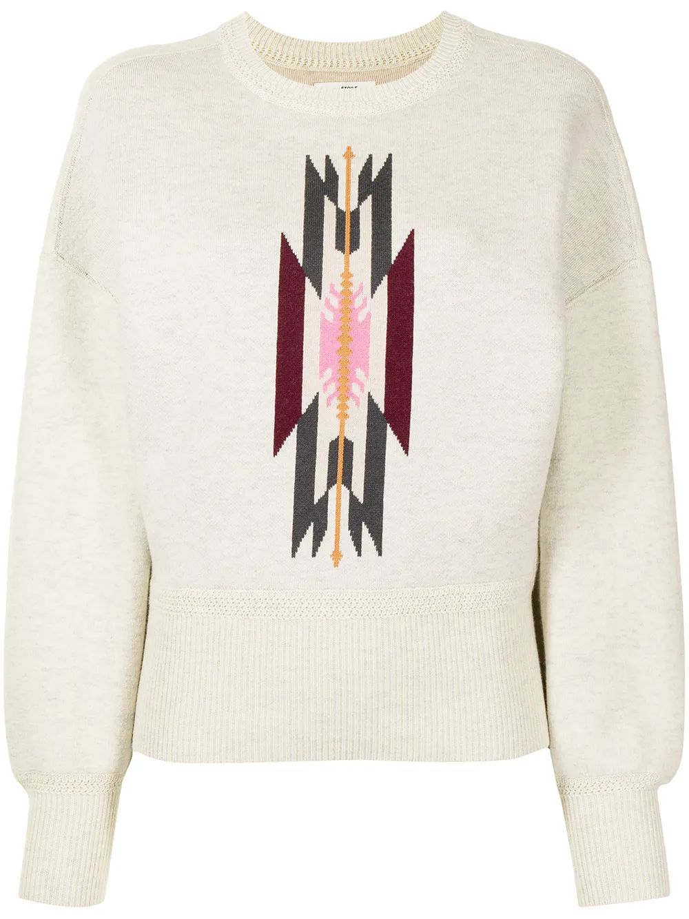 

Isabel Marant Étoile suéter con bordado geométrico - Blanco