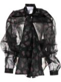 Natasha Zinko Pixel Flower deconstructed sheer shirt - Black