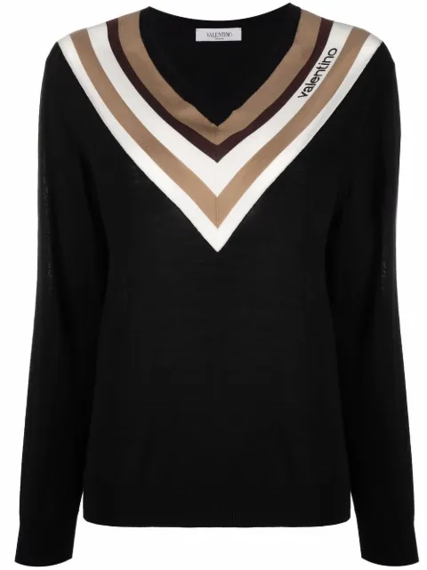 Valentino Garavani chevron stripe-print jumper