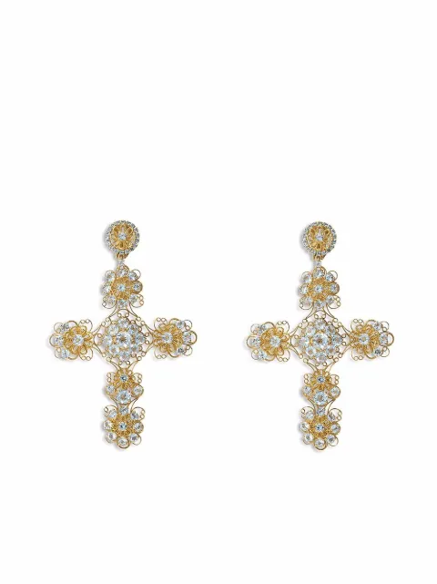 Dolce & Gabbana 18K yellow gold Filigree aquamarine earrings