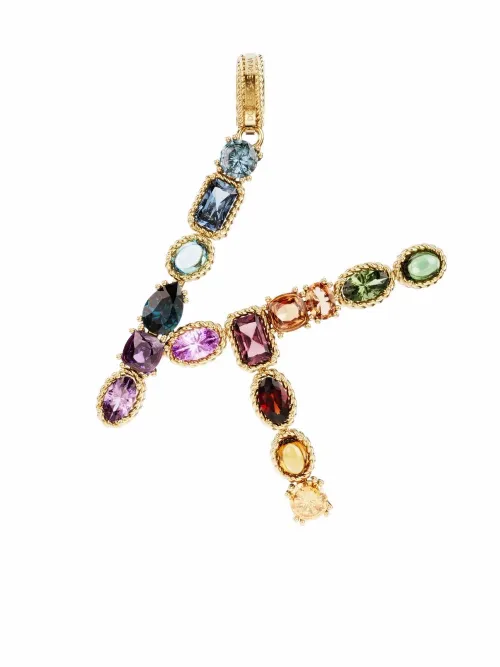 Pendentif Rainbow Alaphabet K en 18ct orné de pierres variées - Dolce & Gabbana - Modalova