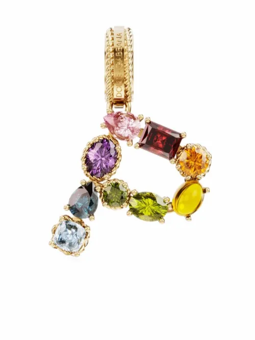 Pendentif P en 18ct orné de pierres variées - Dolce & Gabbana - Modalova