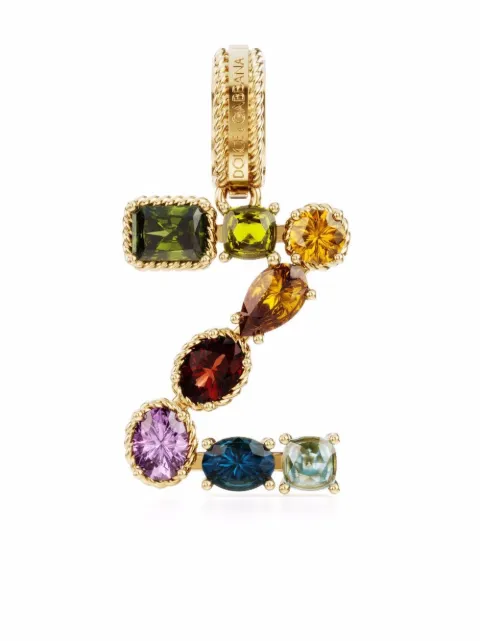 Dolce & Gabbana 18kt yellow gold Z letter gemstone pendant
