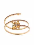 Dolce & Gabbana 18K yellow gold Butterfly citrine, amethyst and emerald bracelet