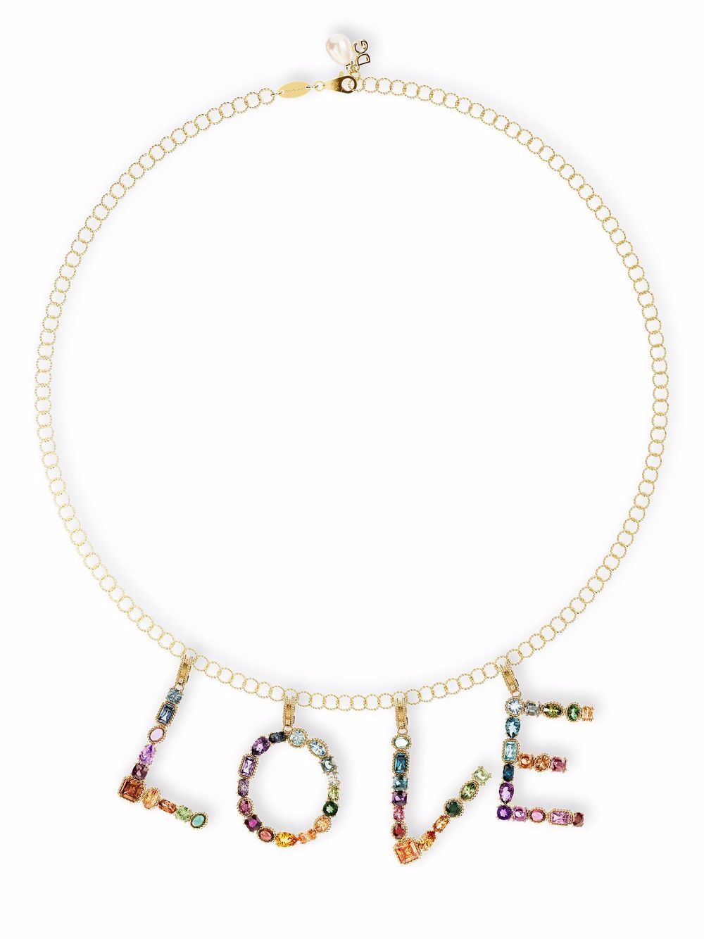 Shop Dolce & Gabbana Rainbow Alphabet Z 18kt Yellow Gold Multi-stone Pendant