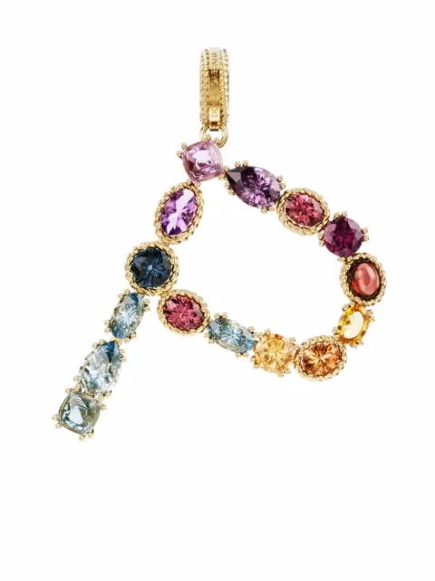 Dolce & Gabbana Pingente letra P de ouro amarelo 18k com pedraria