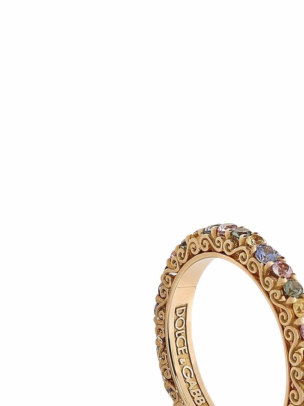 Dolce & Gabbana 18kt Yellow Gold Heritage Sapphire Band Ring - Farfetch