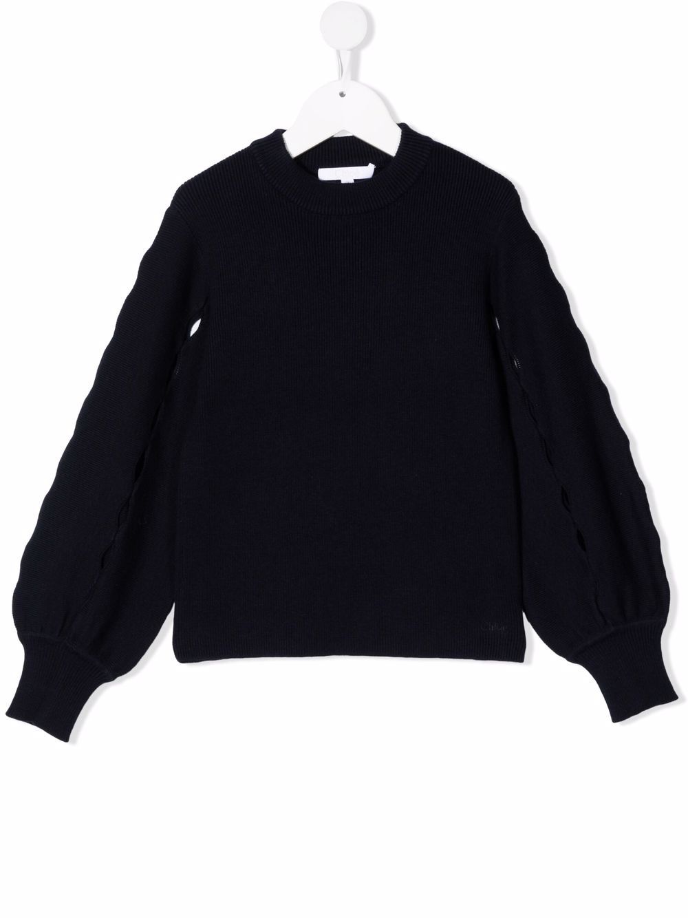 Shop Chloé Puff-sleeve Jumper In 蓝色