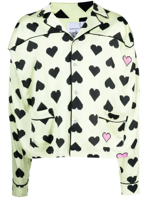 Natasha Zinko pixel-heart print shirt