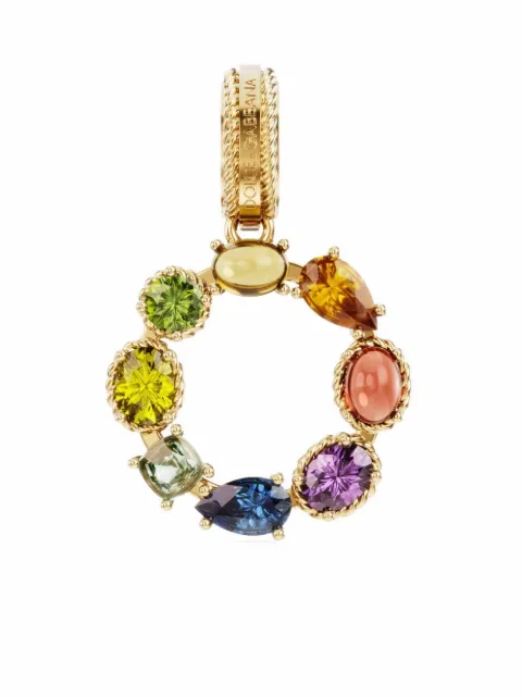 Dolce & Gabbana Rainbow Alphabet O 18kt yellow gold multi-stone pendant