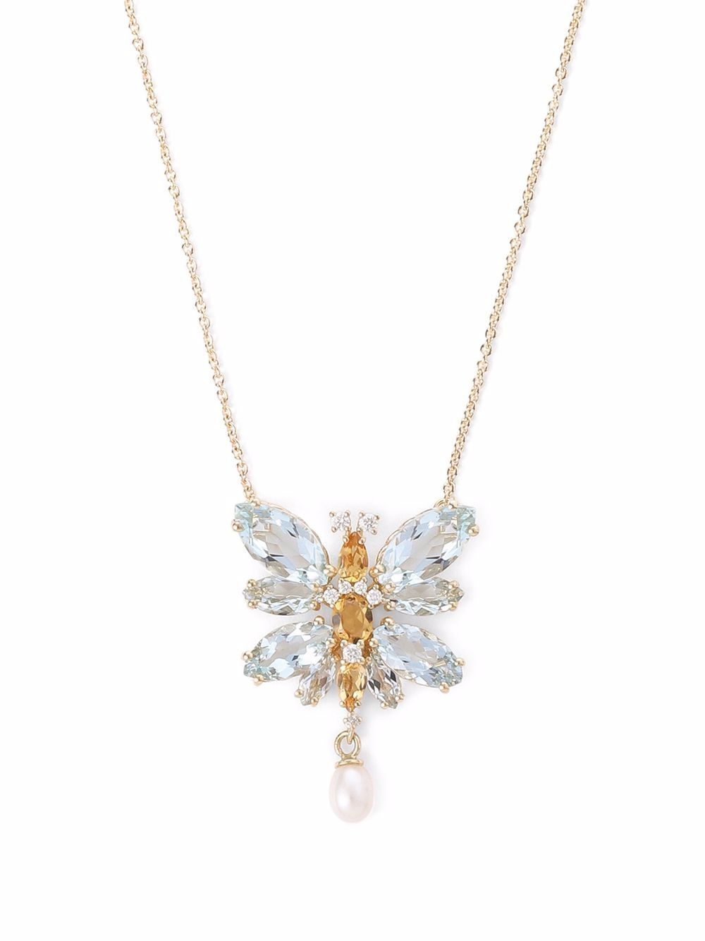 Dolce & Gabbana 18kt yellow gold Spring gemstone pendant necklace