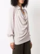 John Richmond silk draped cowl-neck shirt