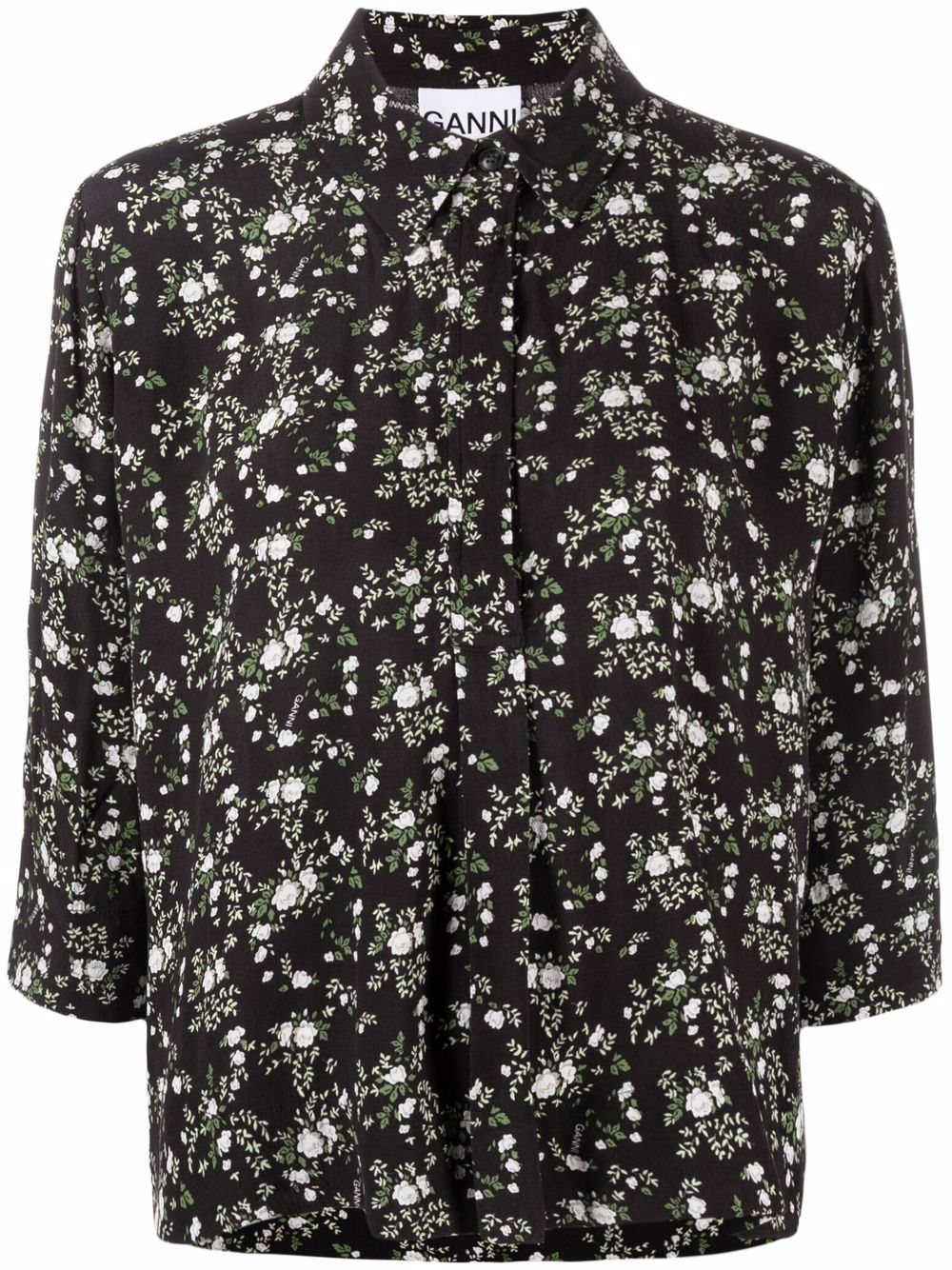 

GANNI blusa con estampado floral - Negro