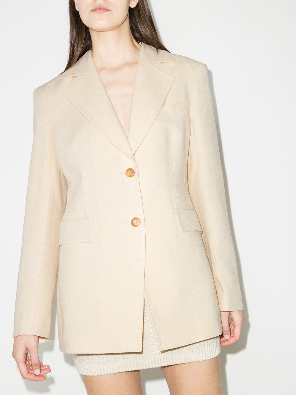 Nanushka Blazer met enkele rij knopen - Beige