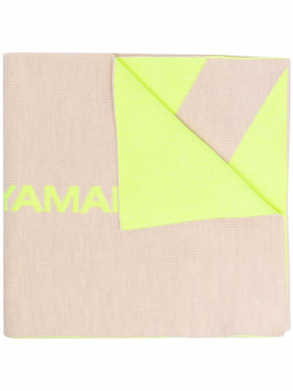 

Y-3 intarsia-knit logo scarf - Neutrals