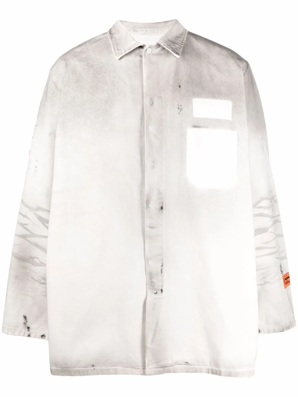 distressed-effect cotton shirt