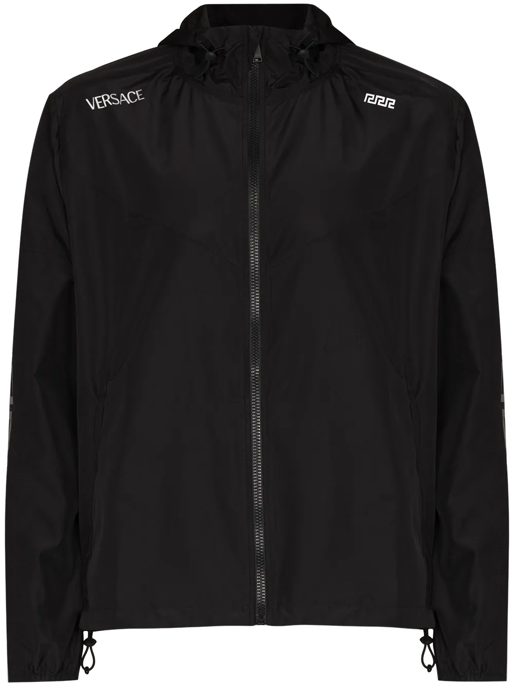 фото Versace куртка с капюшоном и принтом greca